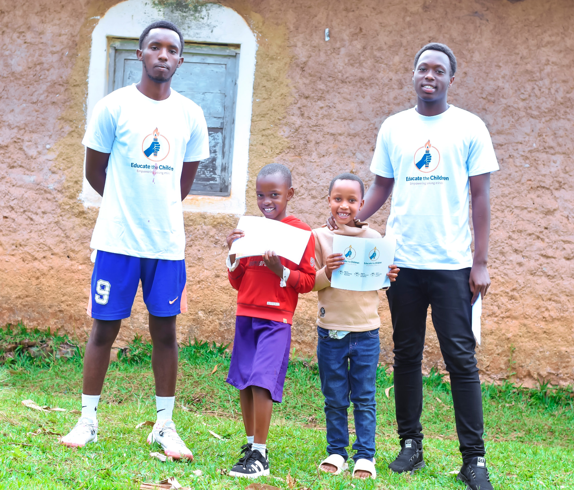 A mentorship moment with children in Burundi.